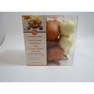 NEW in box Huntington Home Orange and Ivory Pumpkin and Gourd Bowl Fillers Decor